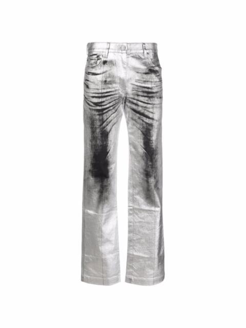 painted-edge straight leg jeans