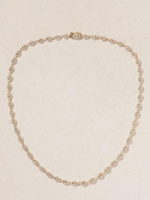SYDNEY EVAN Small Evil Eye Eternity 14-karat gold diamond necklace Gold