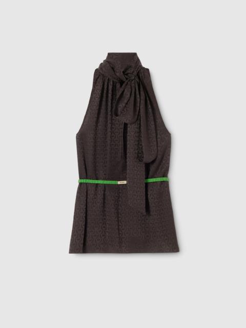 GUCCI Horsebit silk jacquard dress