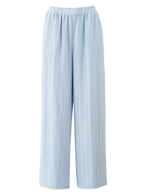 MELISSA ODABASH Women's Trisha Embellished Stripe Wide-Leg Pants - Pale Blue