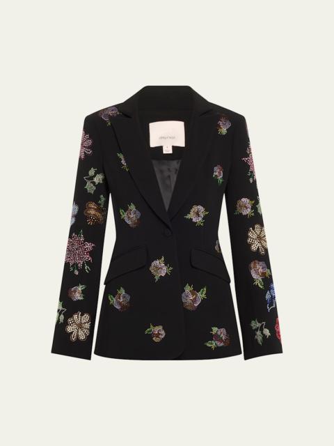 Cinq à Sept Cheyenne Rhinestone Pansy Garden Blazer