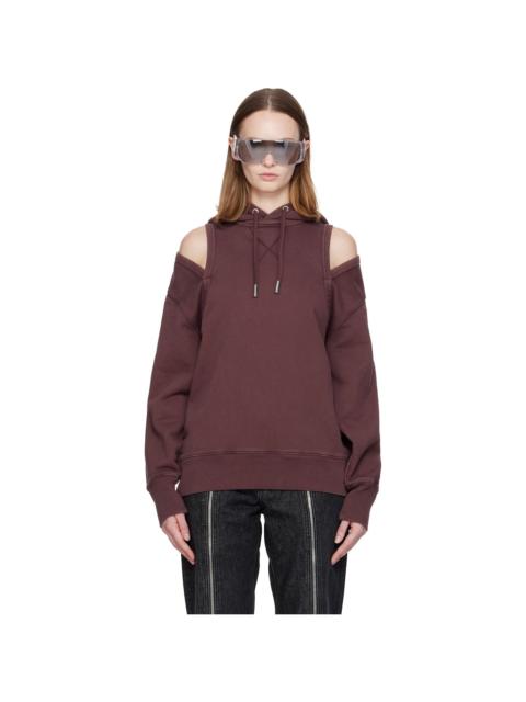 Jean Paul Gaultier Burgundy Cut Out Hoodie