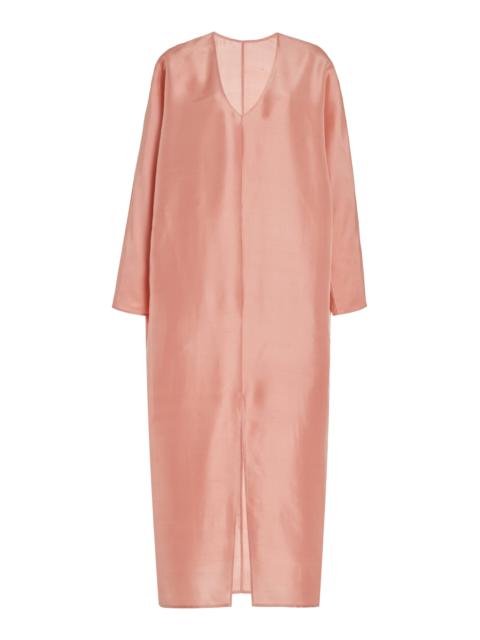 Lucine Structured Silk Maxi Dress light pink
