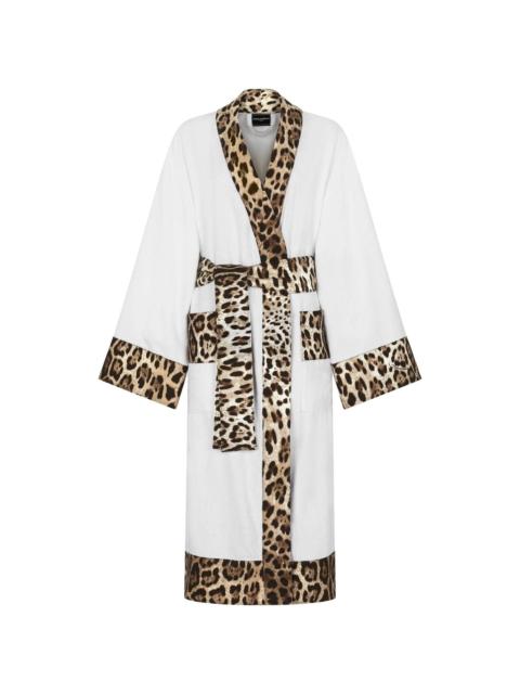 Dolce & Gabbana leopard-print cotton bathrobe