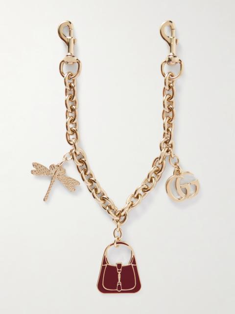 GUCCI Gold-tone And Enamel Keychain