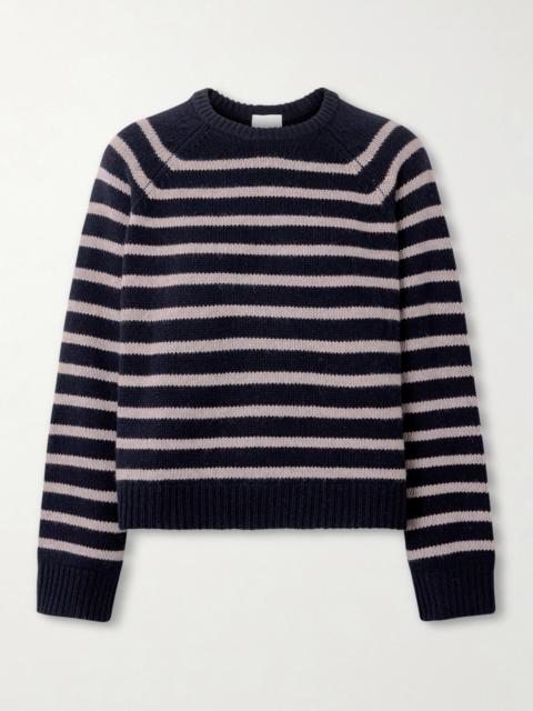Allude Striped Wool And Cashmere-blend Sweater