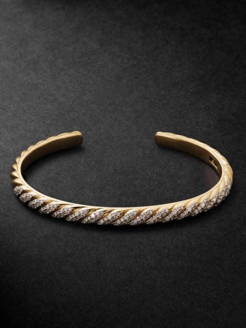 DAVID YURMAN Sculpted Cable 18-Karat Gold Diamond Cuff