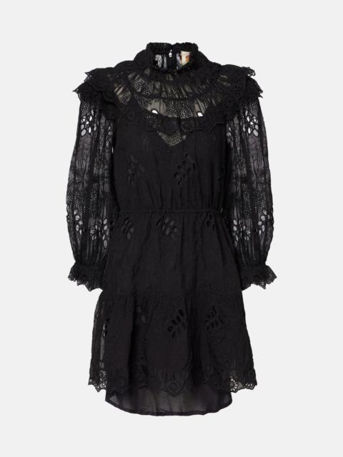 FARM RIO Floral organza minidress