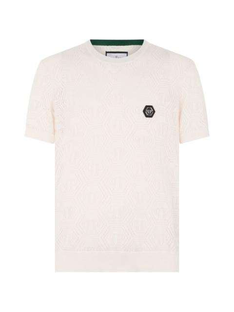 PHILIPP PLEIN openwork monogram T-shirt