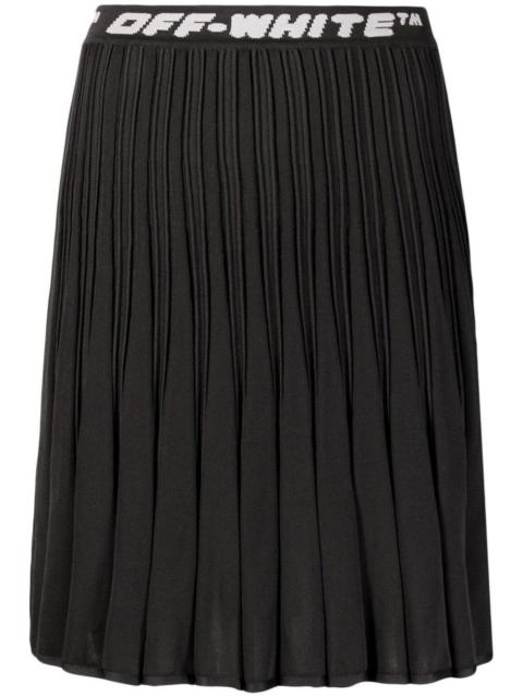 Off-White logo band pleated skirt