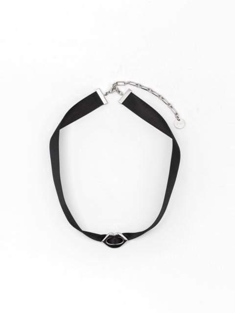 GmbH BLACK RIBBON CHOKER W/ SILVER LIP