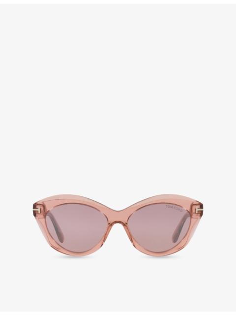 TOM FORD TR001841 Toni Oval-Frame Acetate Sunglasses
