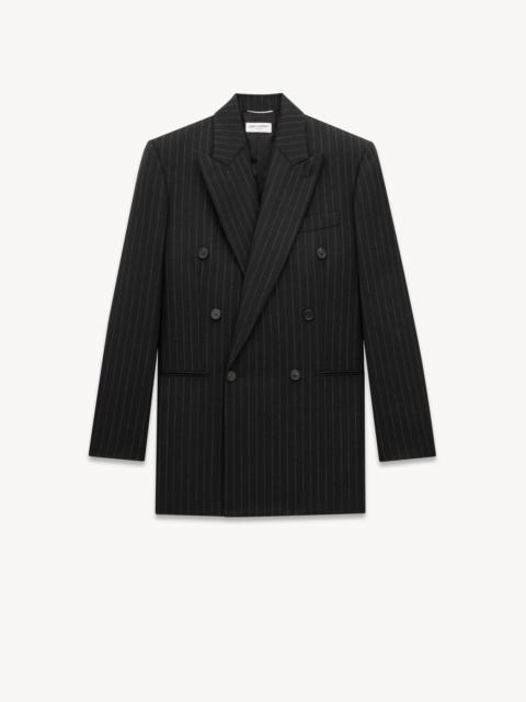 JACKET IN STRIPED WOOL GABARDINE