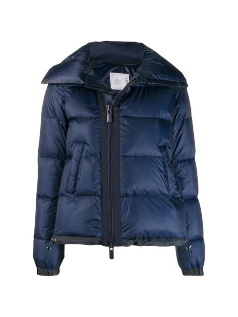 off-center zip puffer jacket