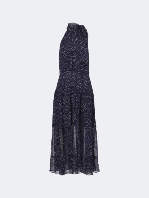 RIXO Abi polka-dot tie-neck midi dress