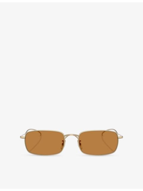 Oliver Peoples OV1364ST Rectangle-Frame Metal Sunglasses