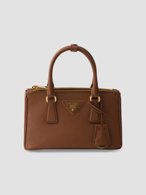 Prada Women's Galleria Saffiano Leather Mini Top Handle Bag - Brown Gold