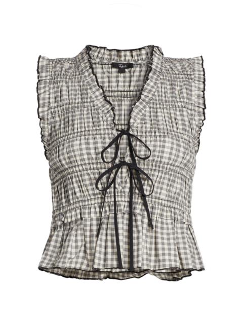 Rails Women's Martine Gingham Cotton-Blend Blouse - Ivory Jet Gingham