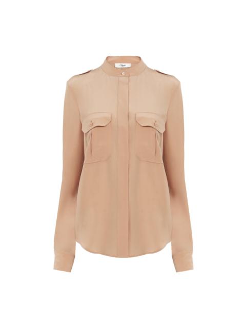 Chloé CLASSIC UTILITARIAN BLOUSE IN CRÊPE DE CHINE