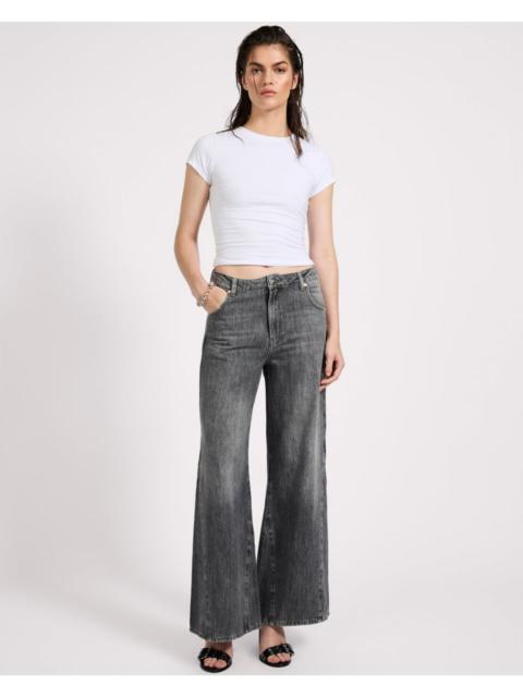 ONE TEASPOON Cruisers Mid Waist Bootcut Flare Denim Jeans - Charcoal Grey