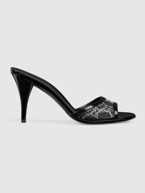GUCCI Women's crystal slide sandal with Horsebit