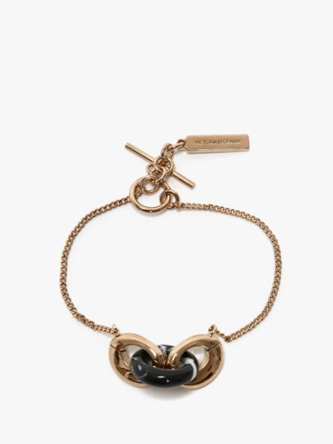Victoria Beckham Exclusive Resin Charm Bracelet In Light Gold-Black