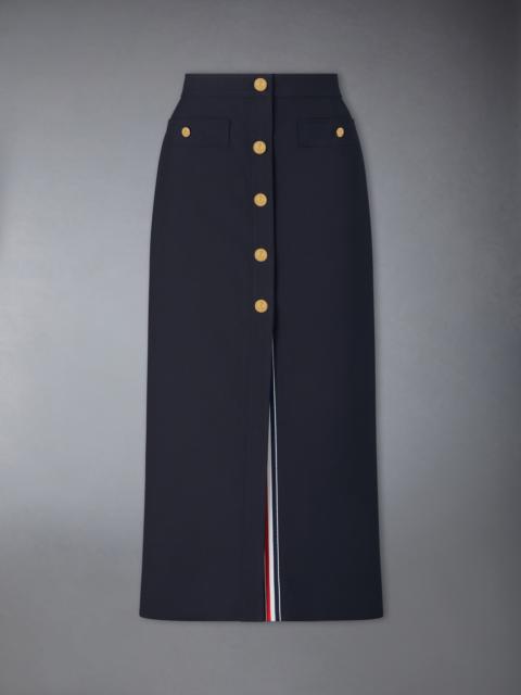Thom Browne HOPSACK SUITING BUTTON FRONT SKIRT