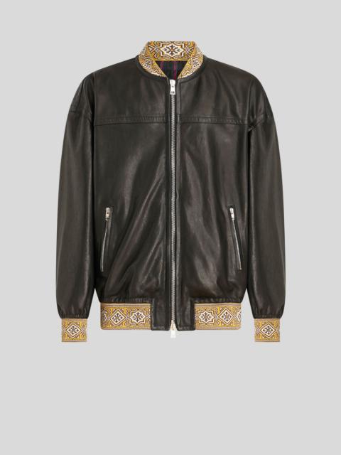 LEATHER BOMBER JACKET