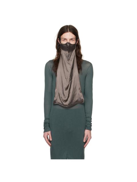 Rick Owens Taupe Long Face Mask
