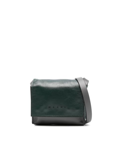 Marni logo-print leather crossbody bag