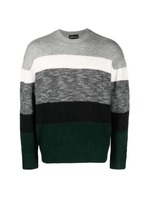 striped intarsia-knit jumper