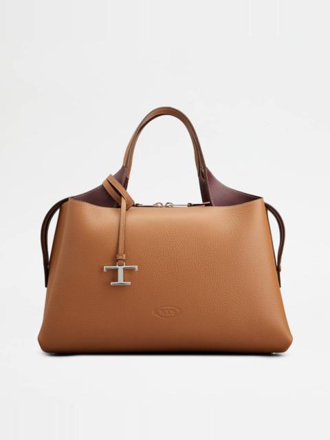 Tod's BAULETTO BAG IN LEATHER MEDIUM - BROWN, BURGUNDY