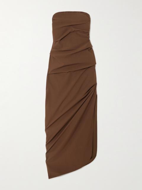 SIR. Florent Strapless Ruched Crepe De Chine Gown