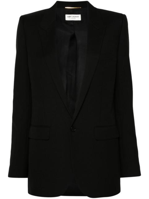 single-breasted tube jacket in gabardine saint laurent