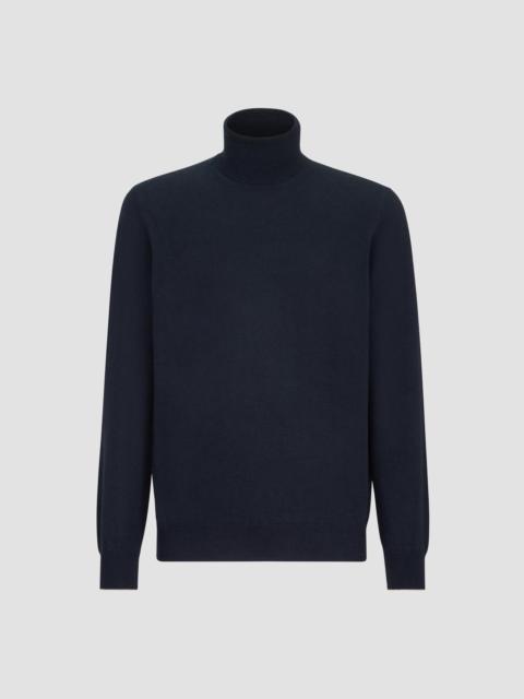 Brunello Cucinelli Men's Cashmere Turtleneck Sweater - Navy Blue
