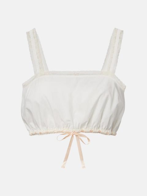 POSSE Alma lace-trimmed cotton crop top