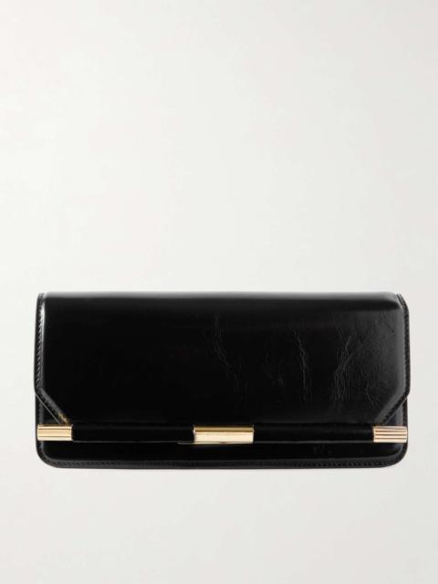 Victoria Beckham 202 crinkled-leather clutch Black