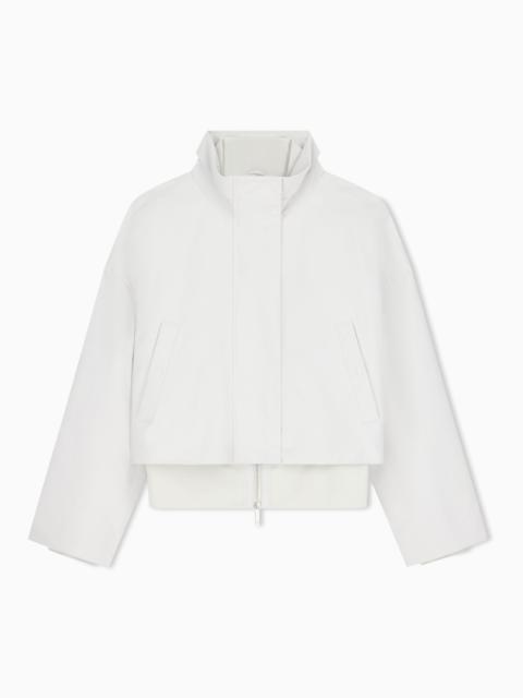 EMPORIO ARMANI BLOUSON JACKET IN BRUSHED TECHNO COTTON WITH A METAL ZIPPER