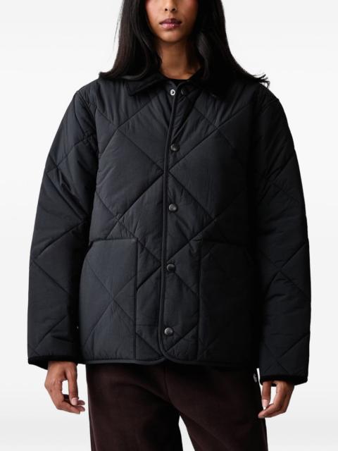 Barbour diamond-quilted corduroy-collar jacket