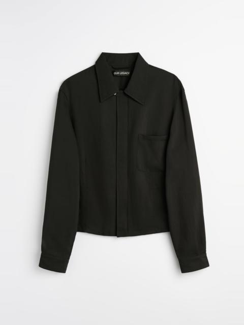 Our Legacy Sift Zip Shirt Ashen Black Warmth Viscose