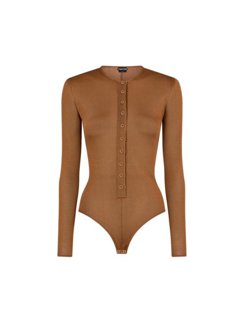 TOM FORD LONG SLEEVE HENLEY KNIT BODYSUIT