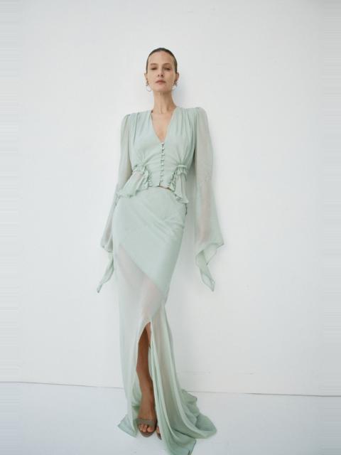 De La Vali ORYX MAXI SKIRT IN SAGE GREEN