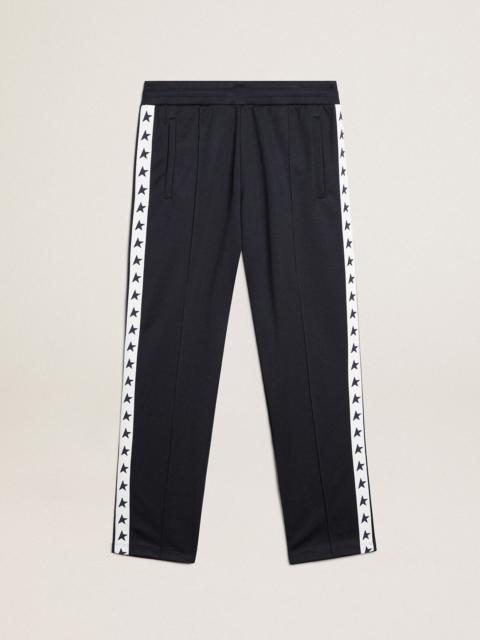 Golden Goose Dark blue joggers with contrasting strip and stars