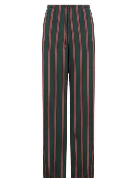 Dries Van Noten PUVIS LONG STRIPE PANT | BOTTLE GREEN/BURGUNDY