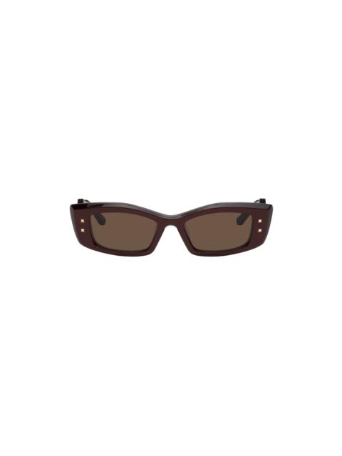 Red V Rectangular Frame Sunglasses