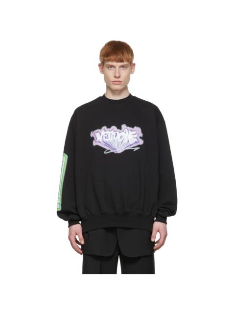 We11done Black Cotton Sweatshirt
