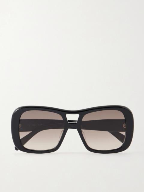 CELINE Aviator-style acetate sunglasses Black