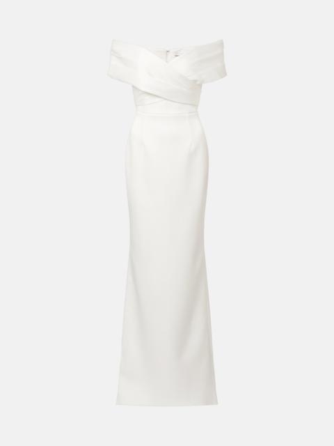 REBECCA VALLANCE Bridal Blaise off-shoulder satin gown