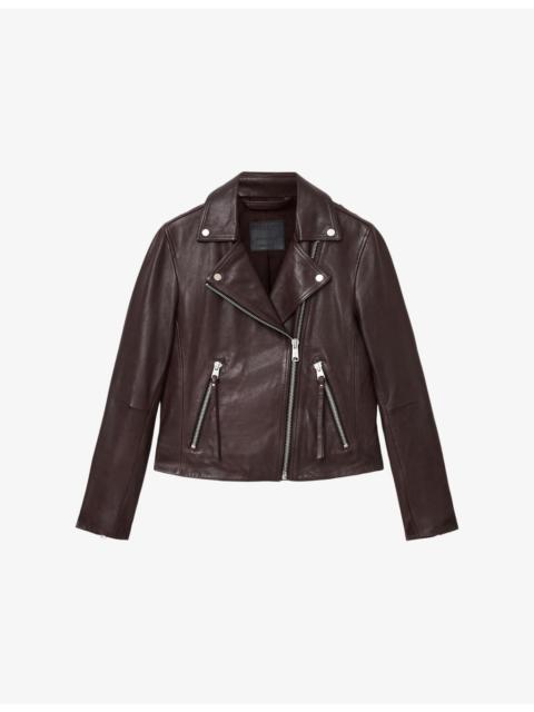 ALLSAINTS Dalby regular-fit cropped leather biker jacket
