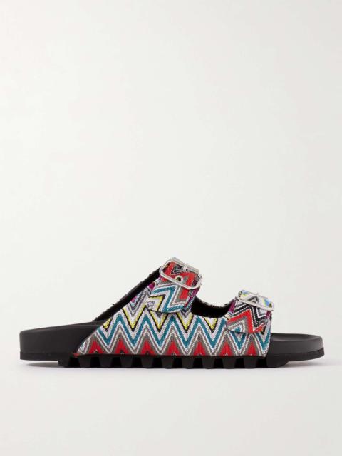 Missoni Zigzag Cotton, Leather and Rubber Sandals